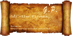 Gürtler Piroska névjegykártya